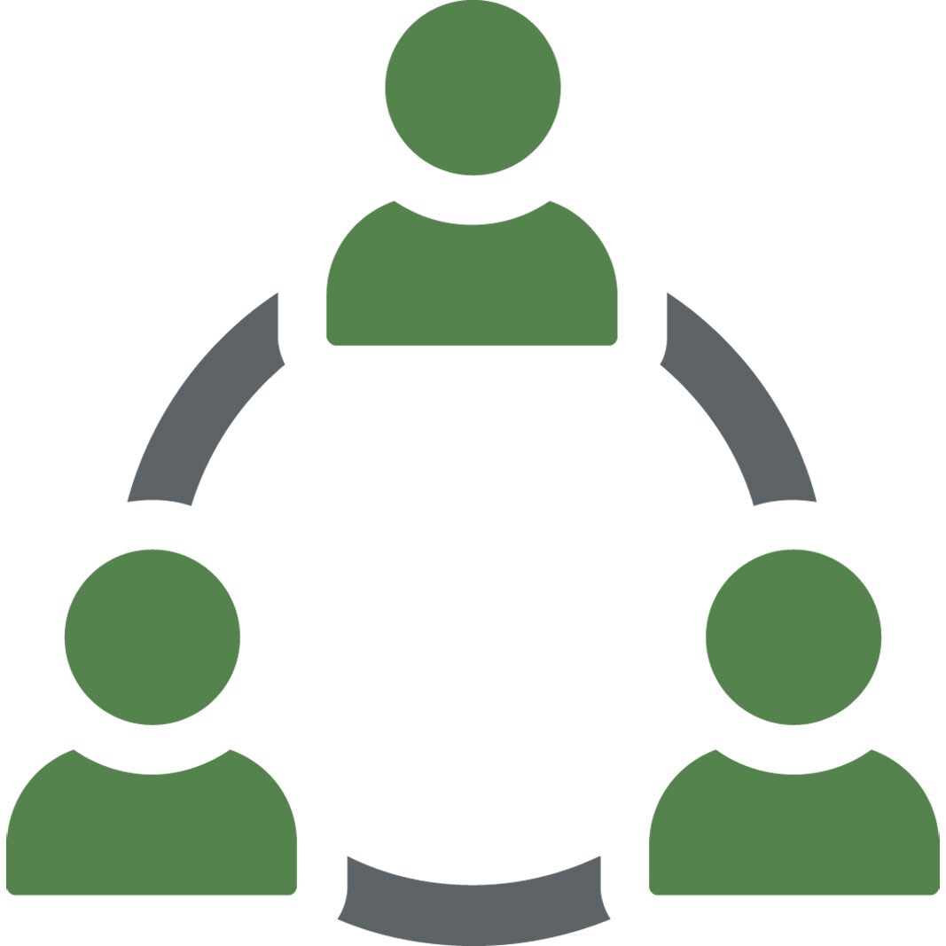 Symbol med personer i en cyklus