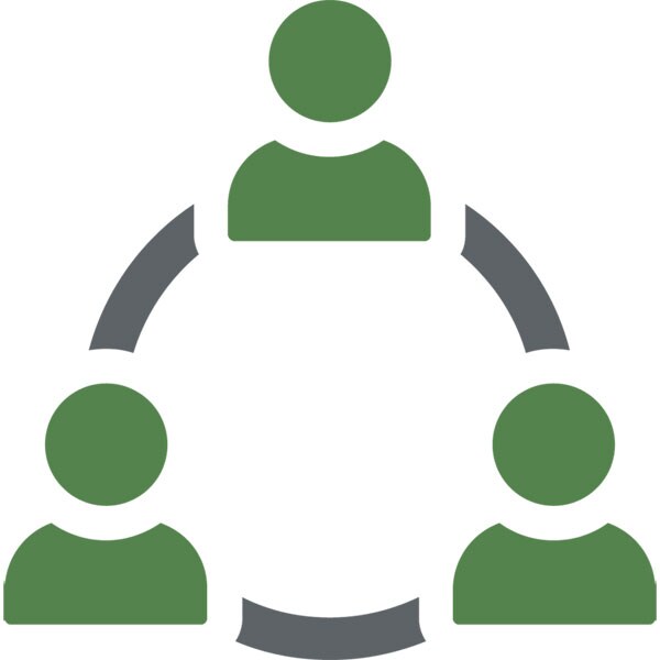 Symbol med personer i en cyklus