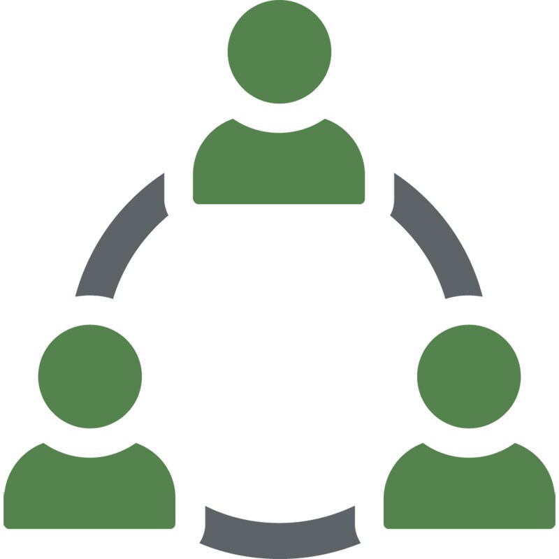 Symbol med personer i en cyklus