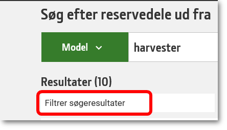 Filter results icon circled at the bottom of the parts lookup component